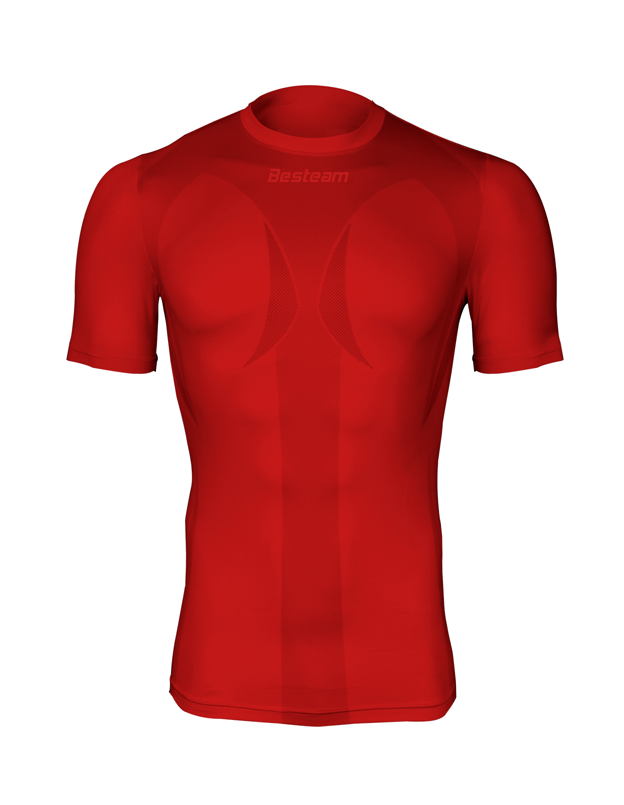 Mens Compression Top Short Sleeve Red