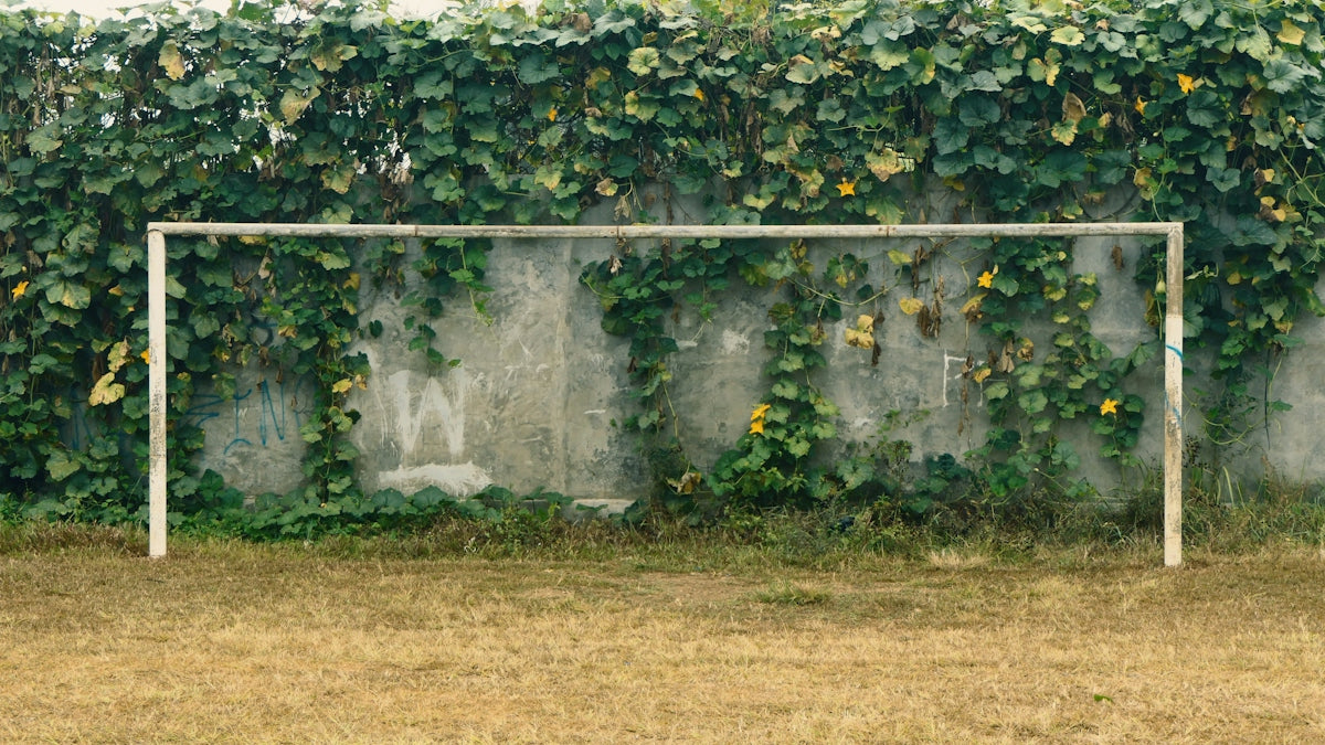 white metal soccer goal net