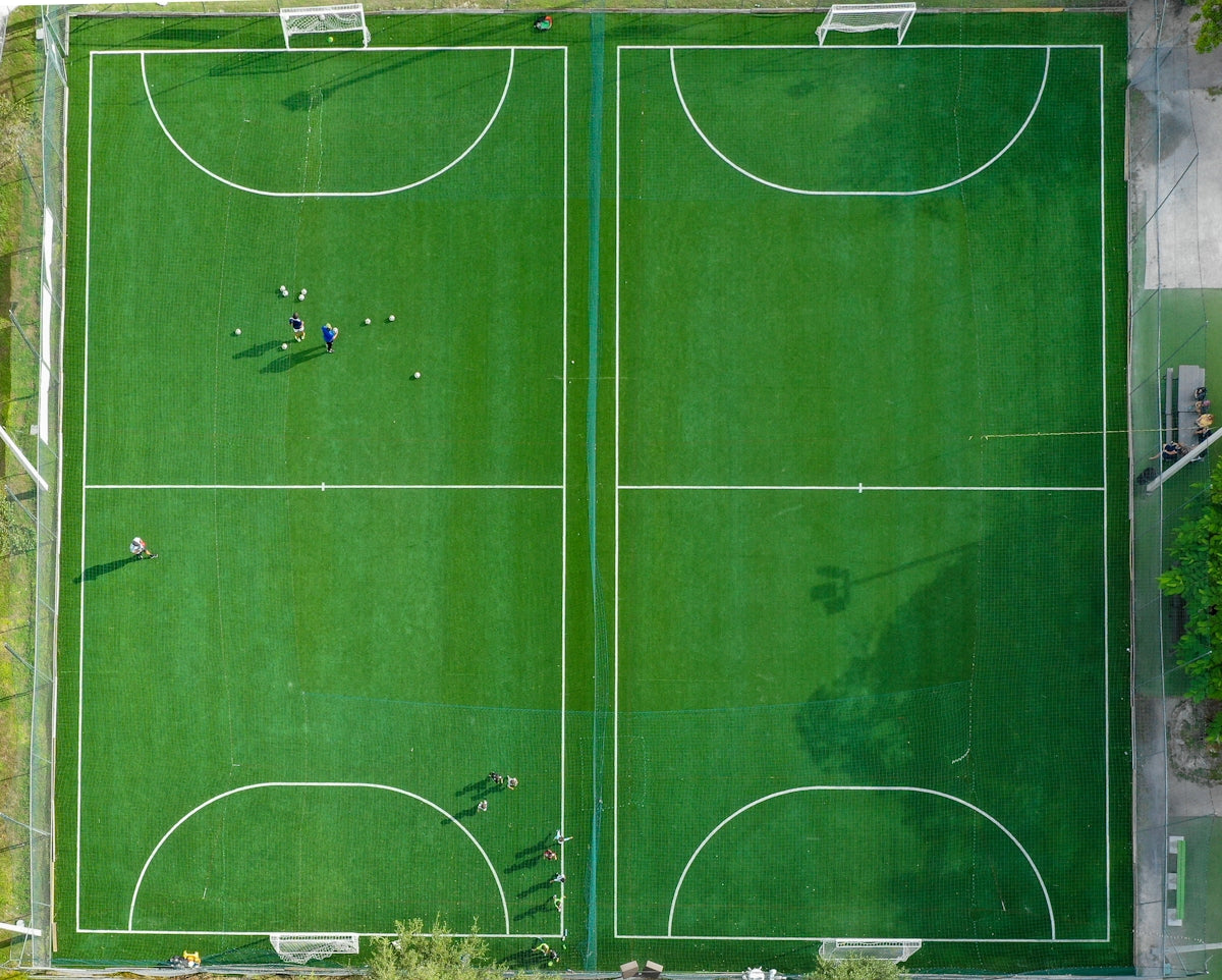 green and white soccer goal net