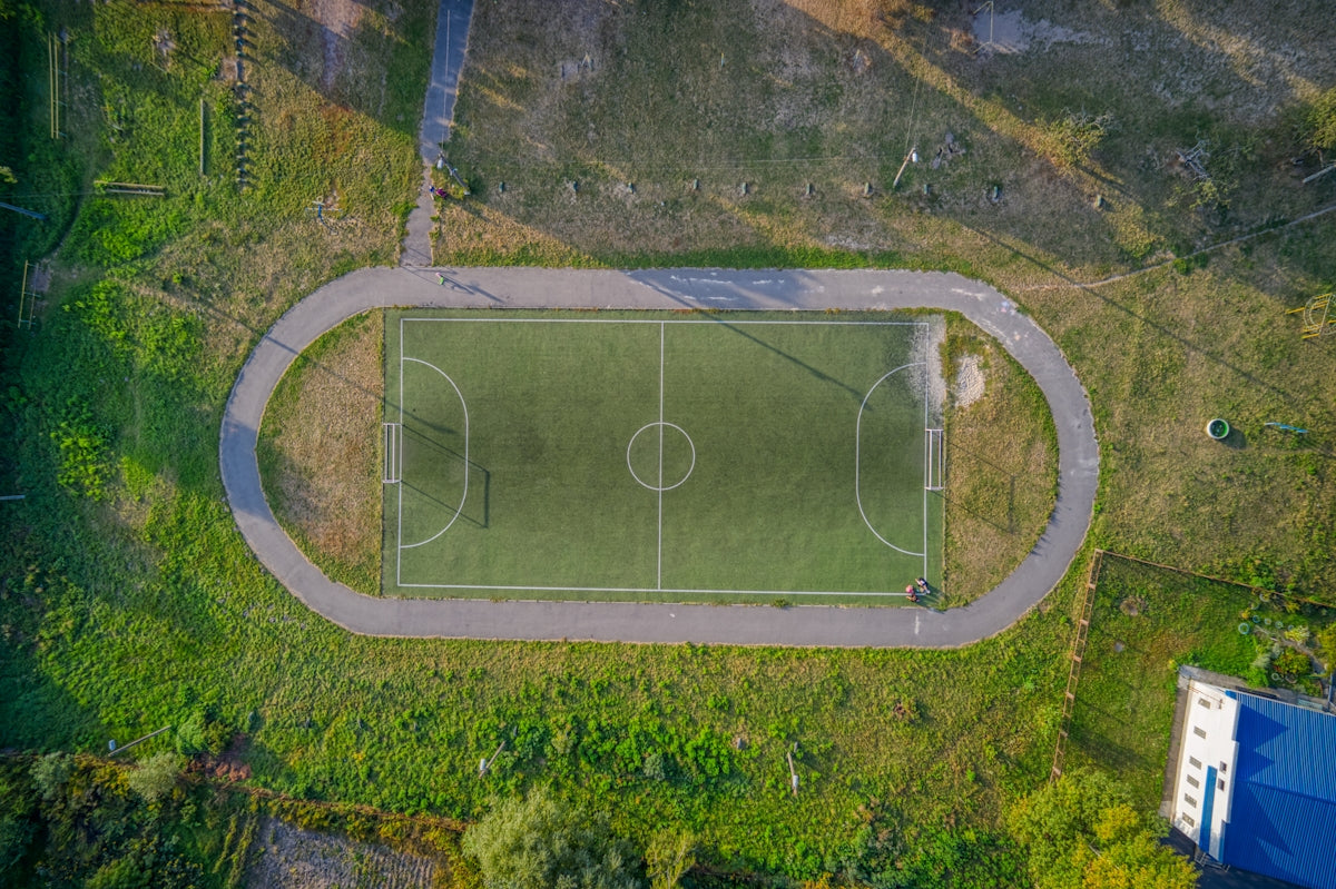 green and white basketball court