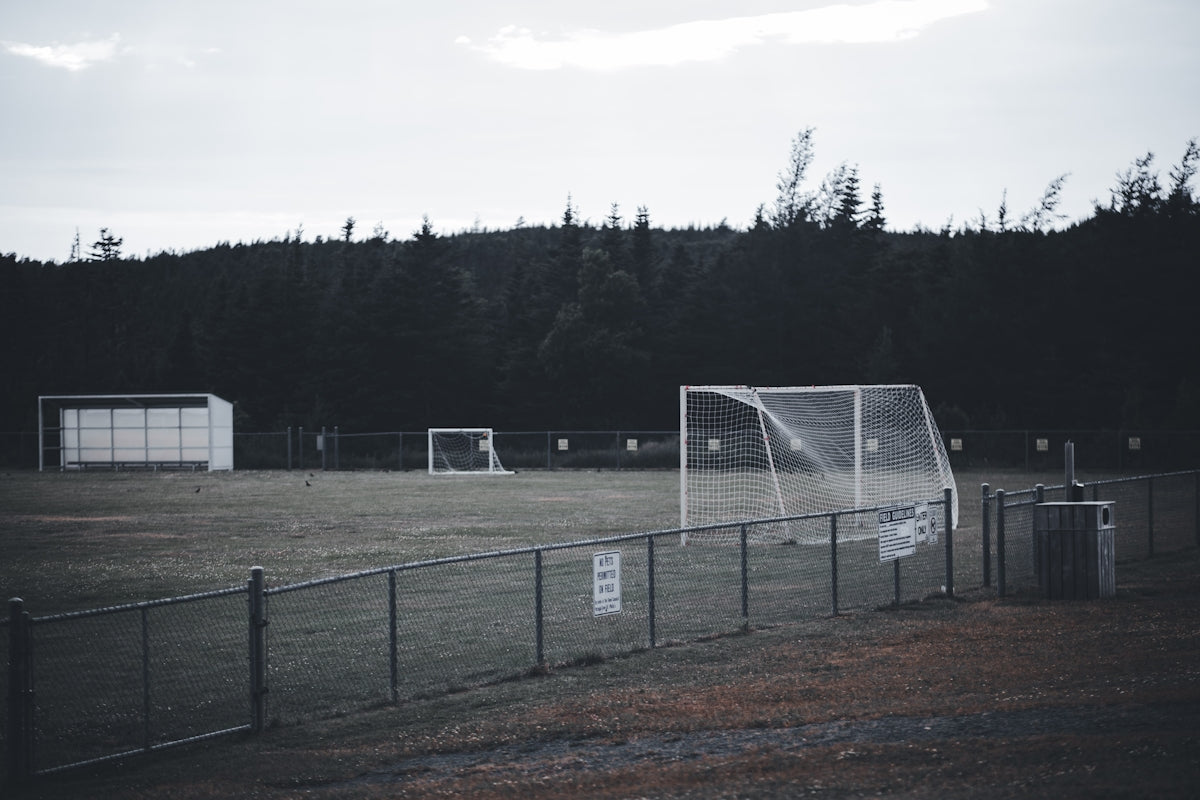 a football goal in a field
