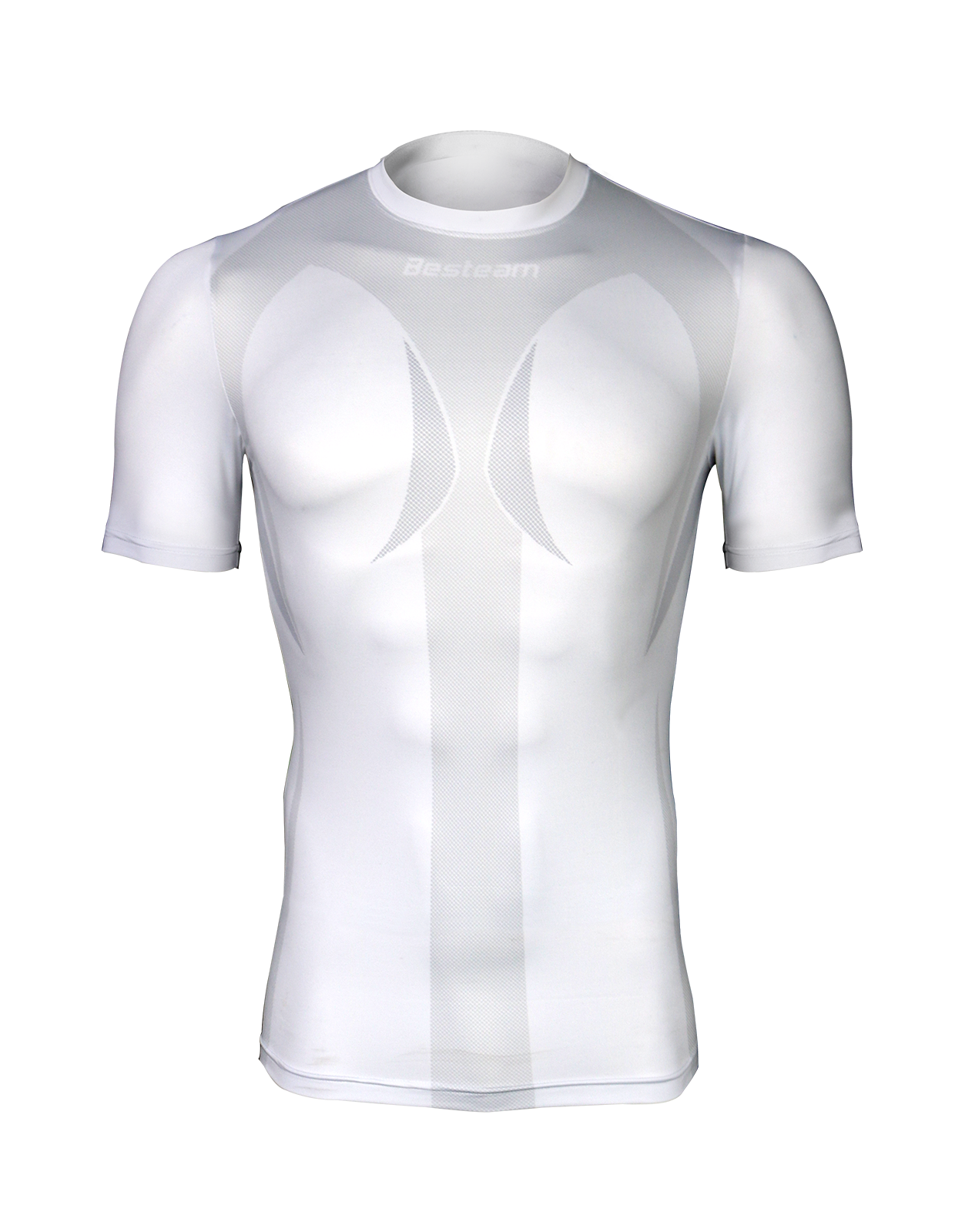 Mens Compression Top Short Sleeve | White