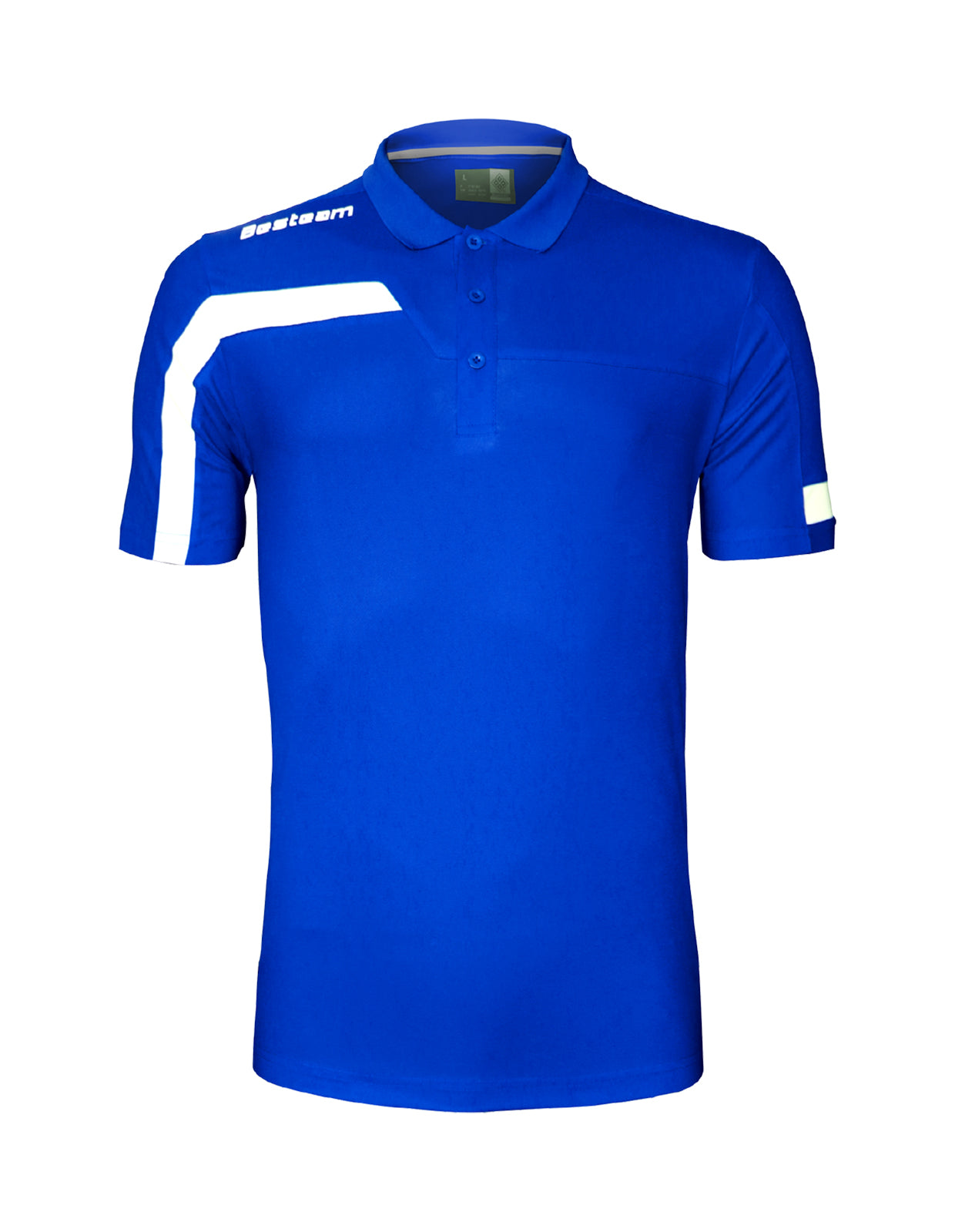 Royal blue and white polo shirt sales