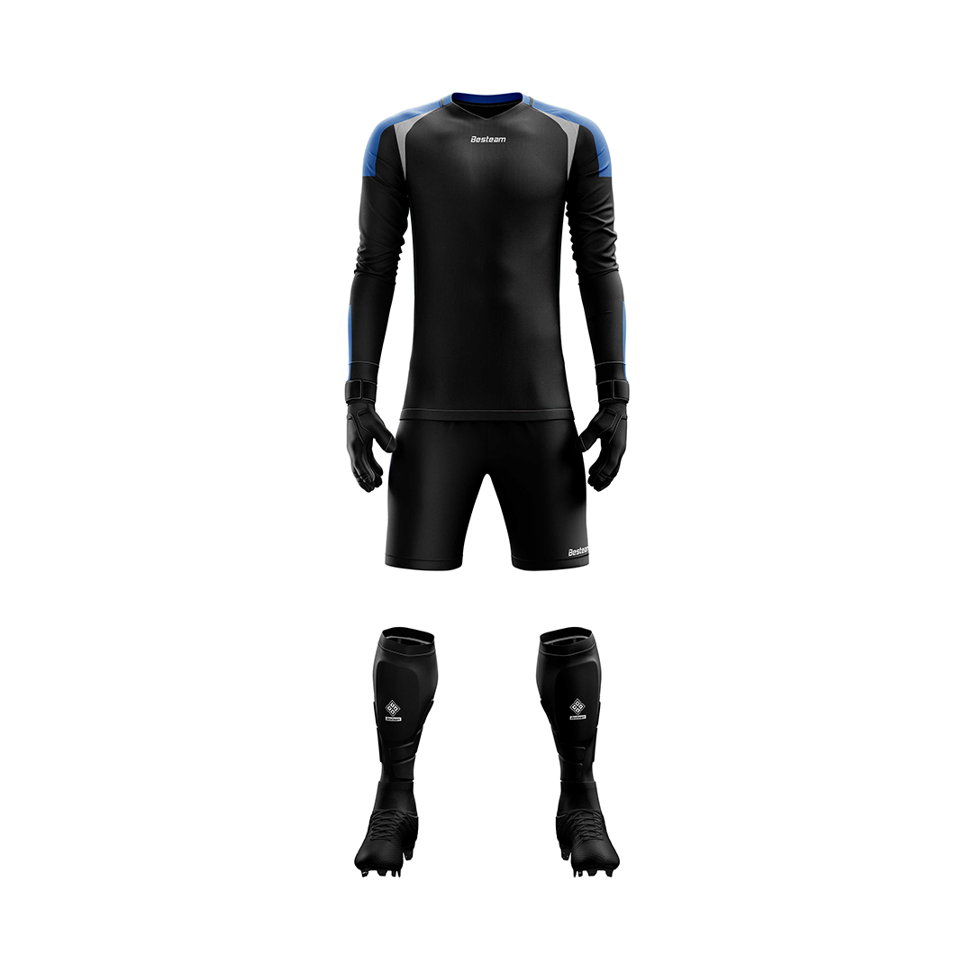 Dida Padded L S Goalkeeper Kit Black Lake Blue
